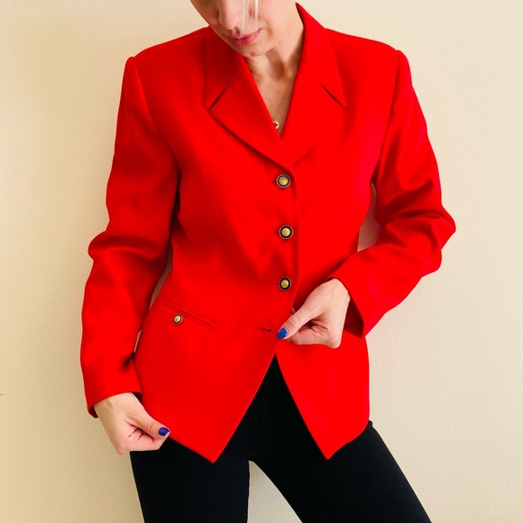 Le Suit red blazer jacket - Picture 2 of 7